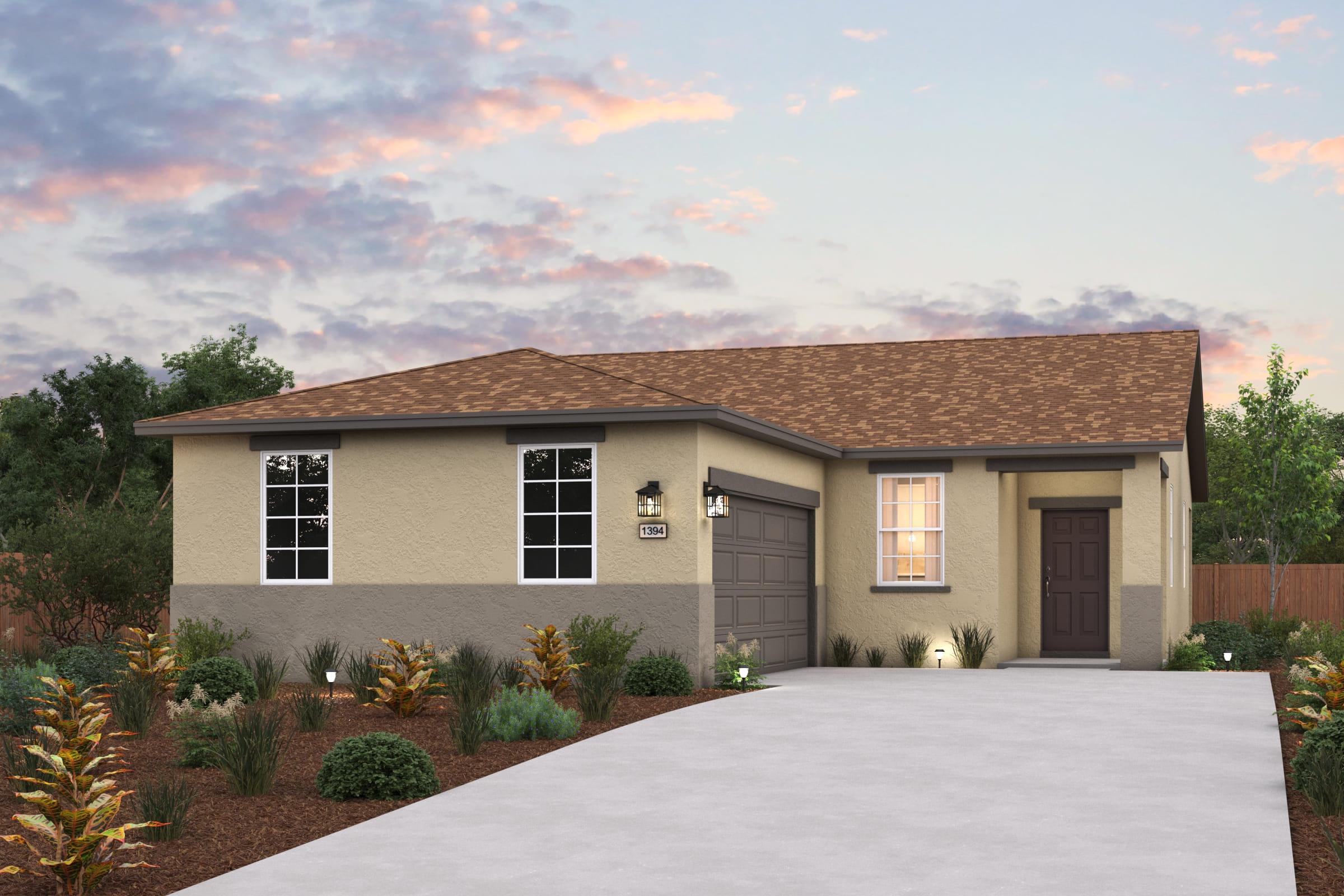 A house with a driveway.