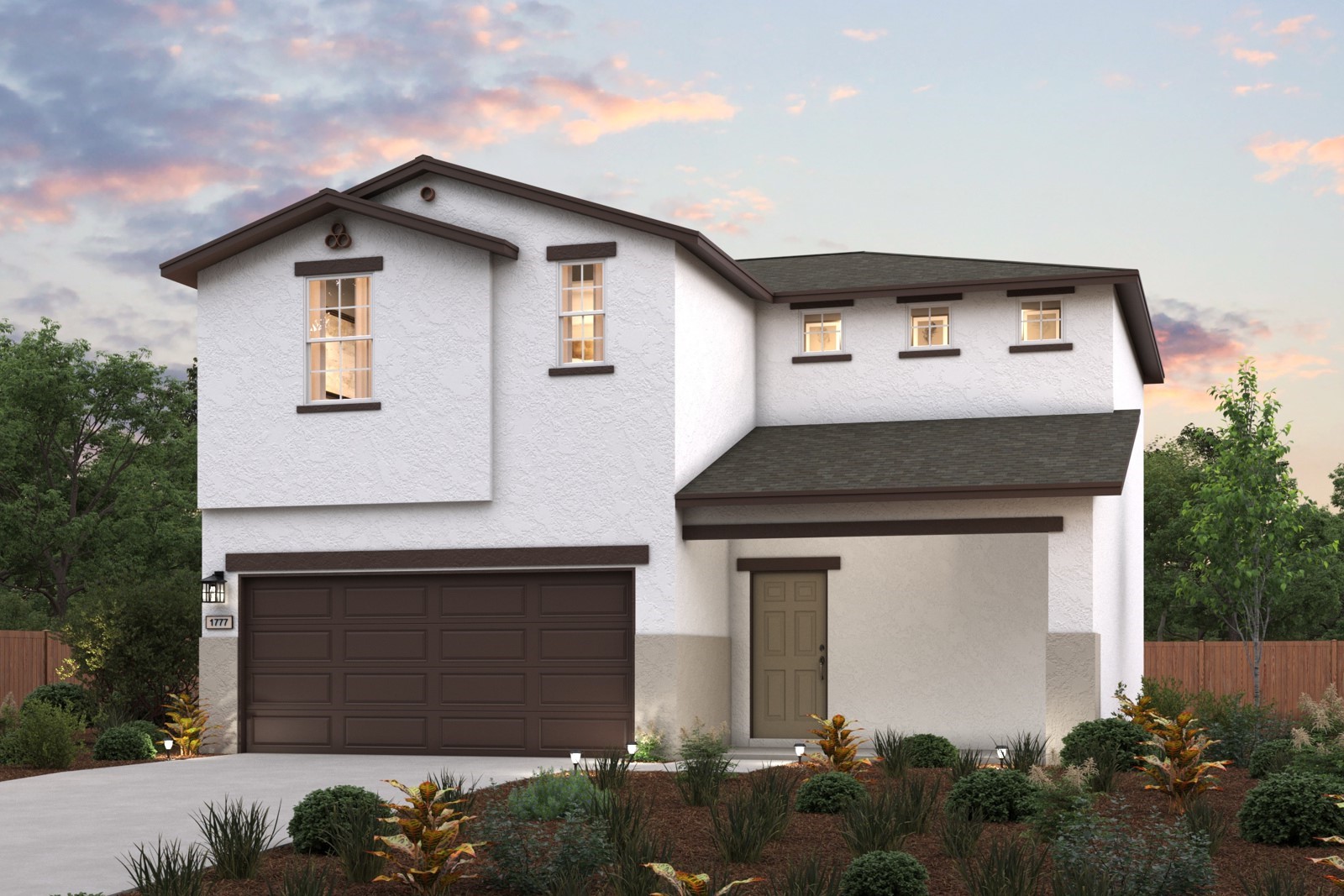 A house with a garage.