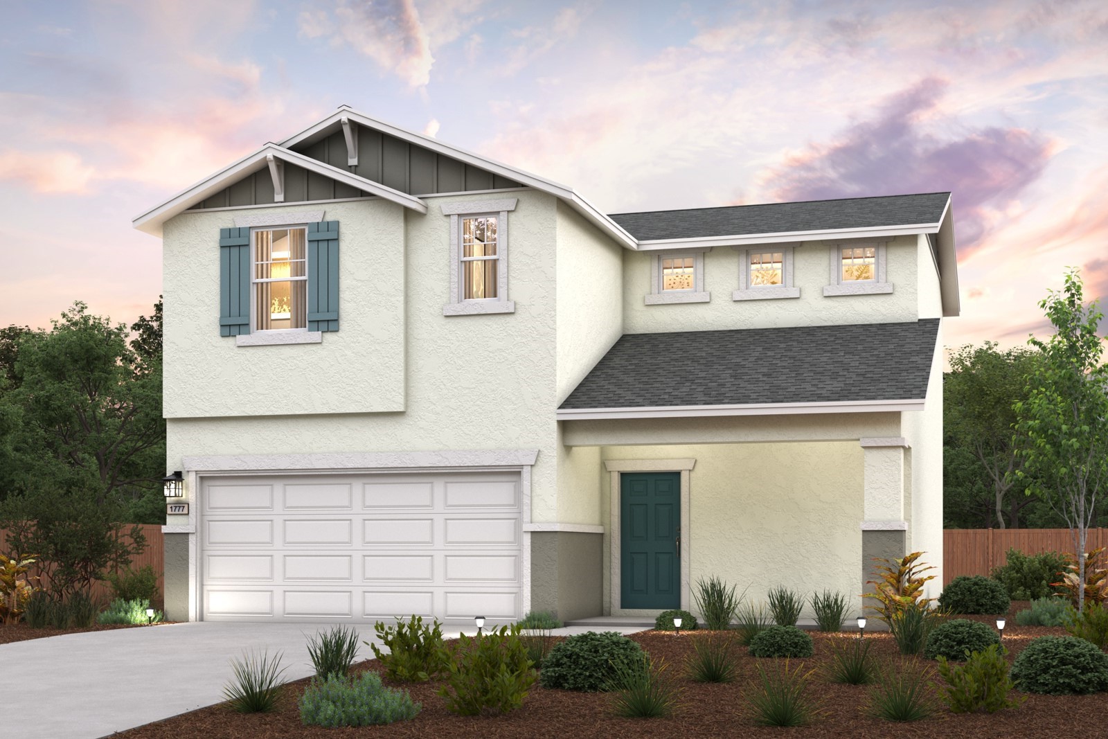 A house with a garage.