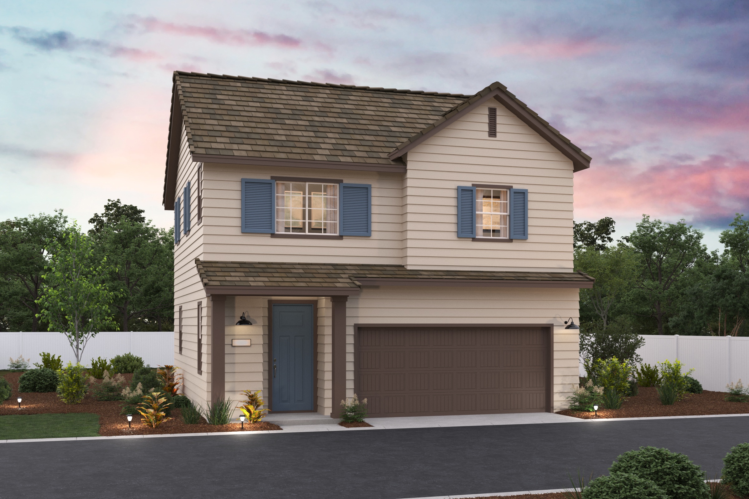 A house with a garage.