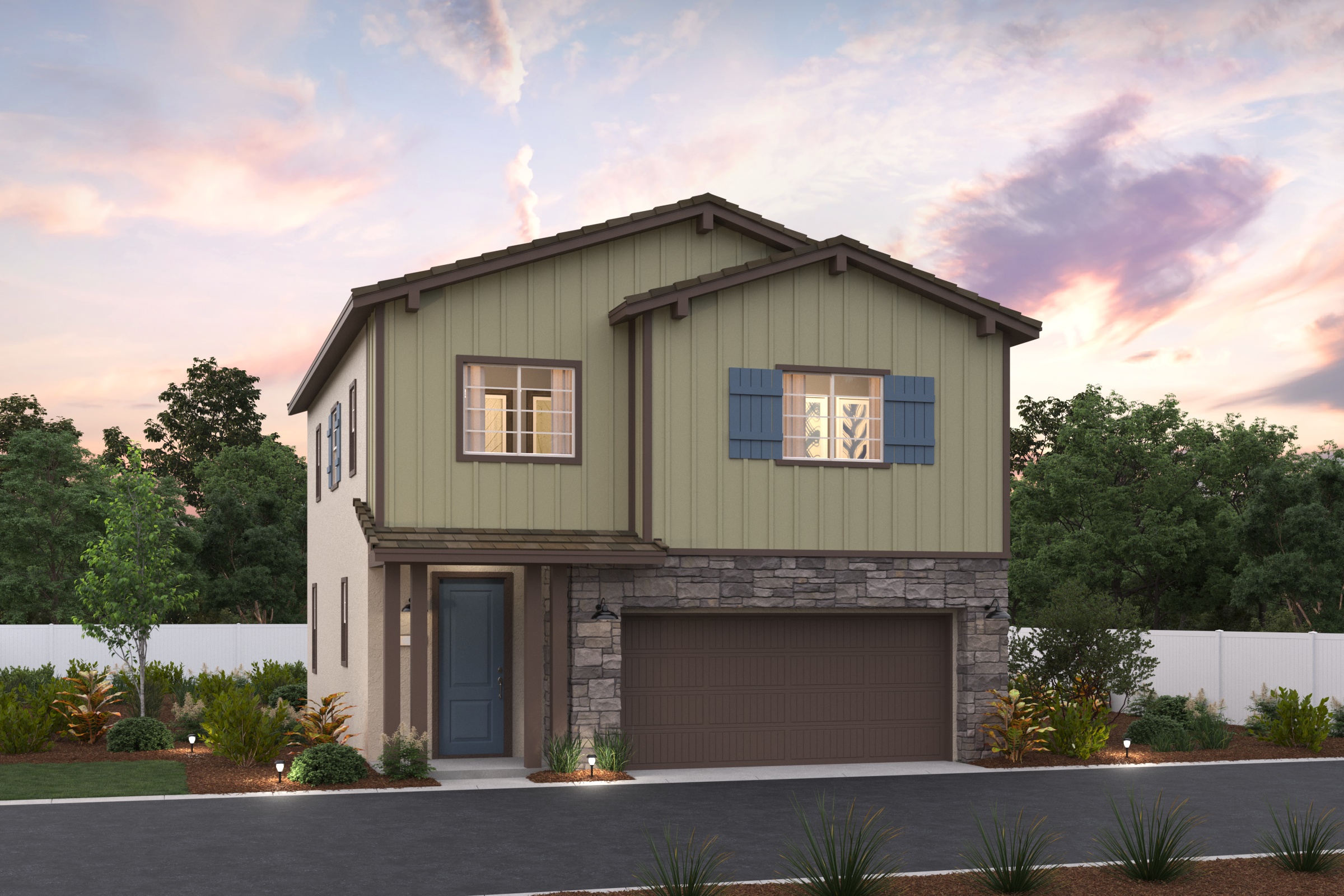 A house with a garage.