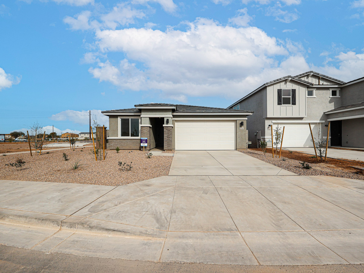 A house with a garage.