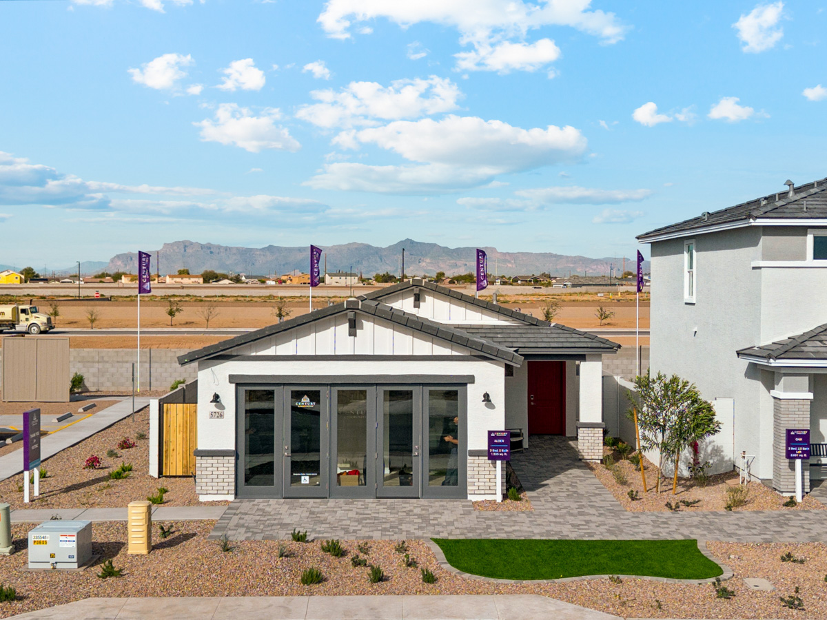 A building with a glass front.