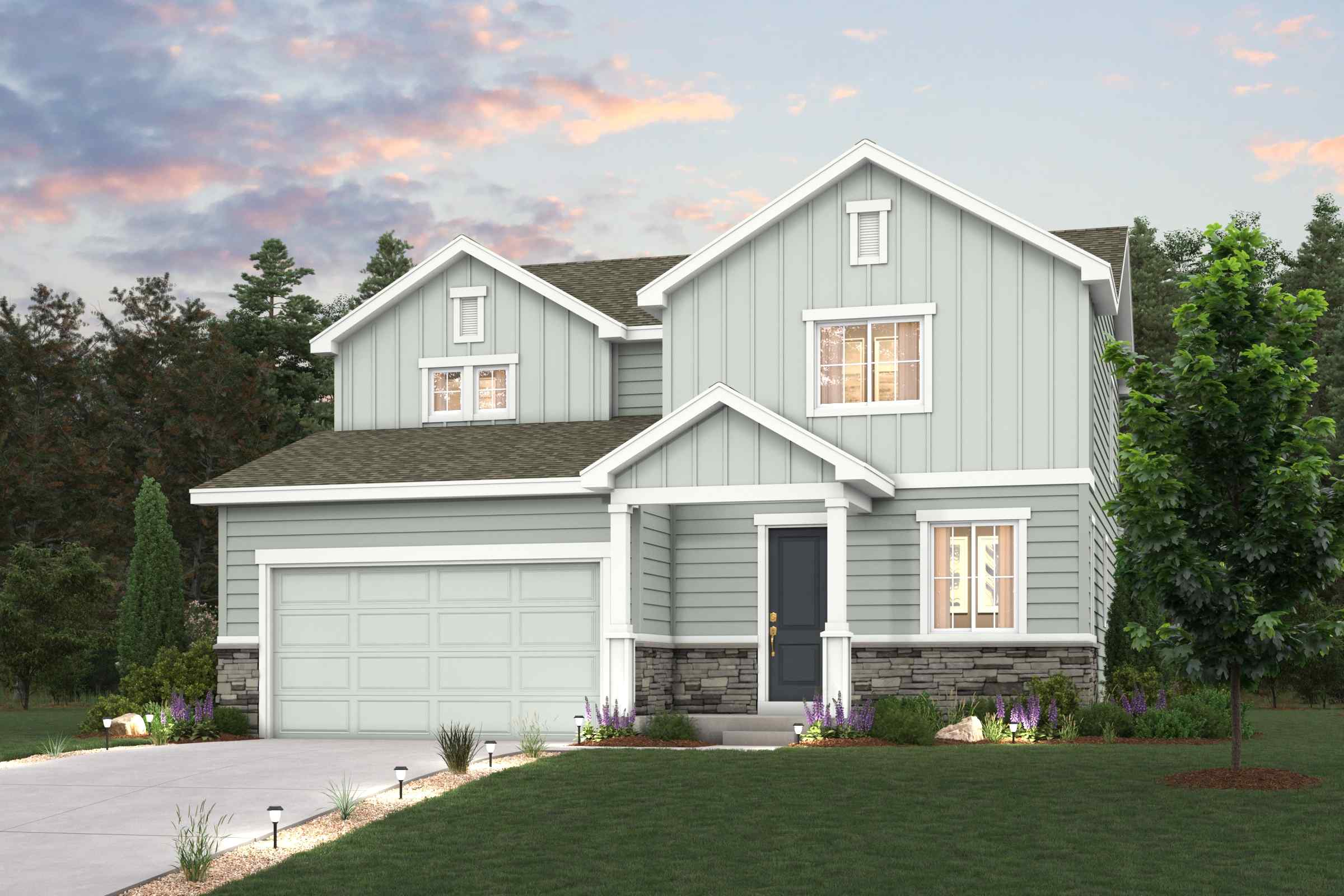 A house with a garage.