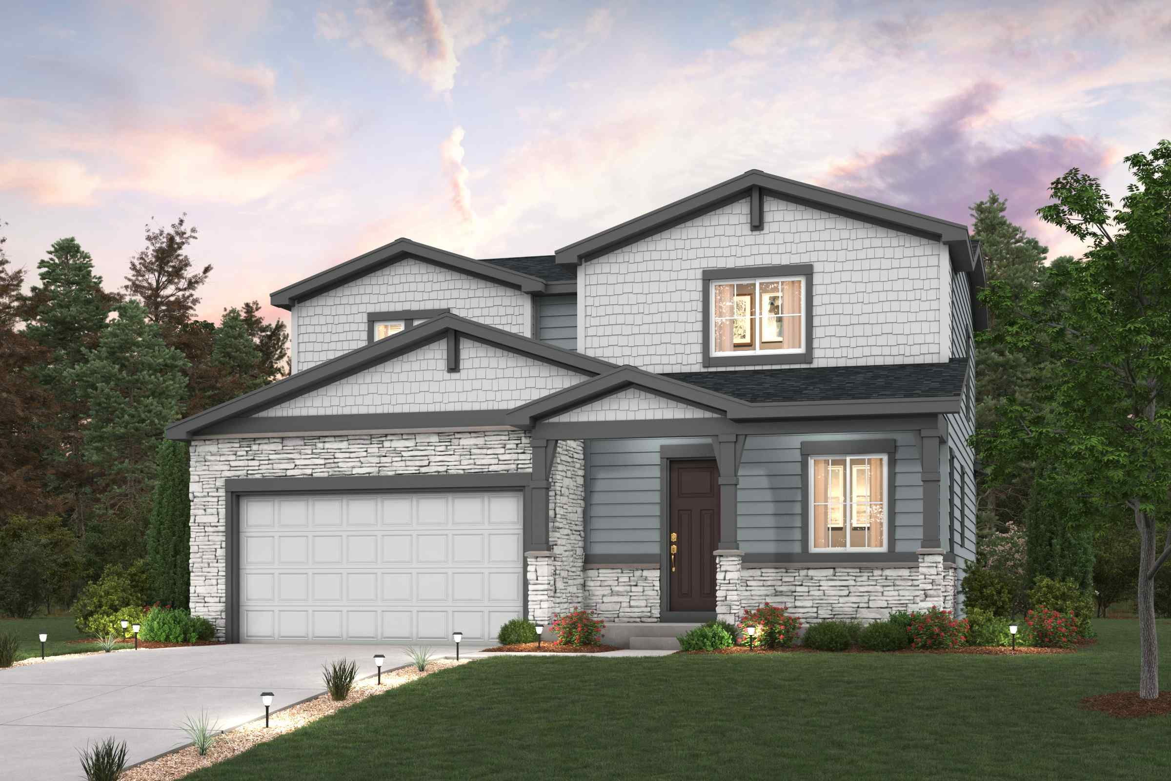 A house with a garage.