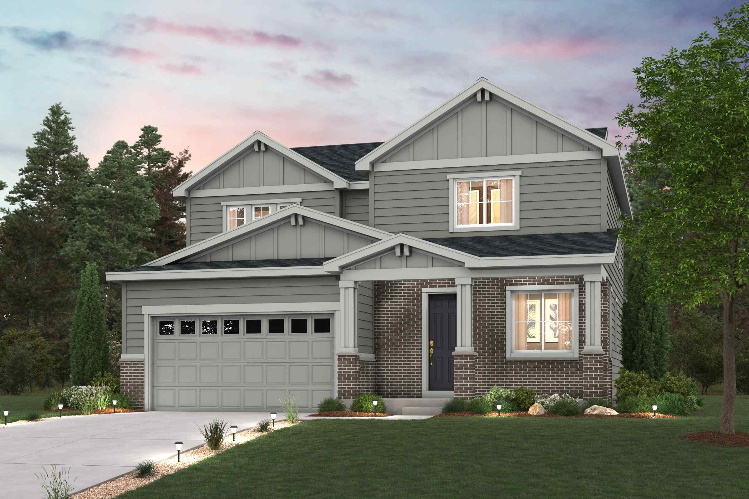 A house with a garage.