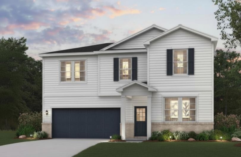 A house with a garage.