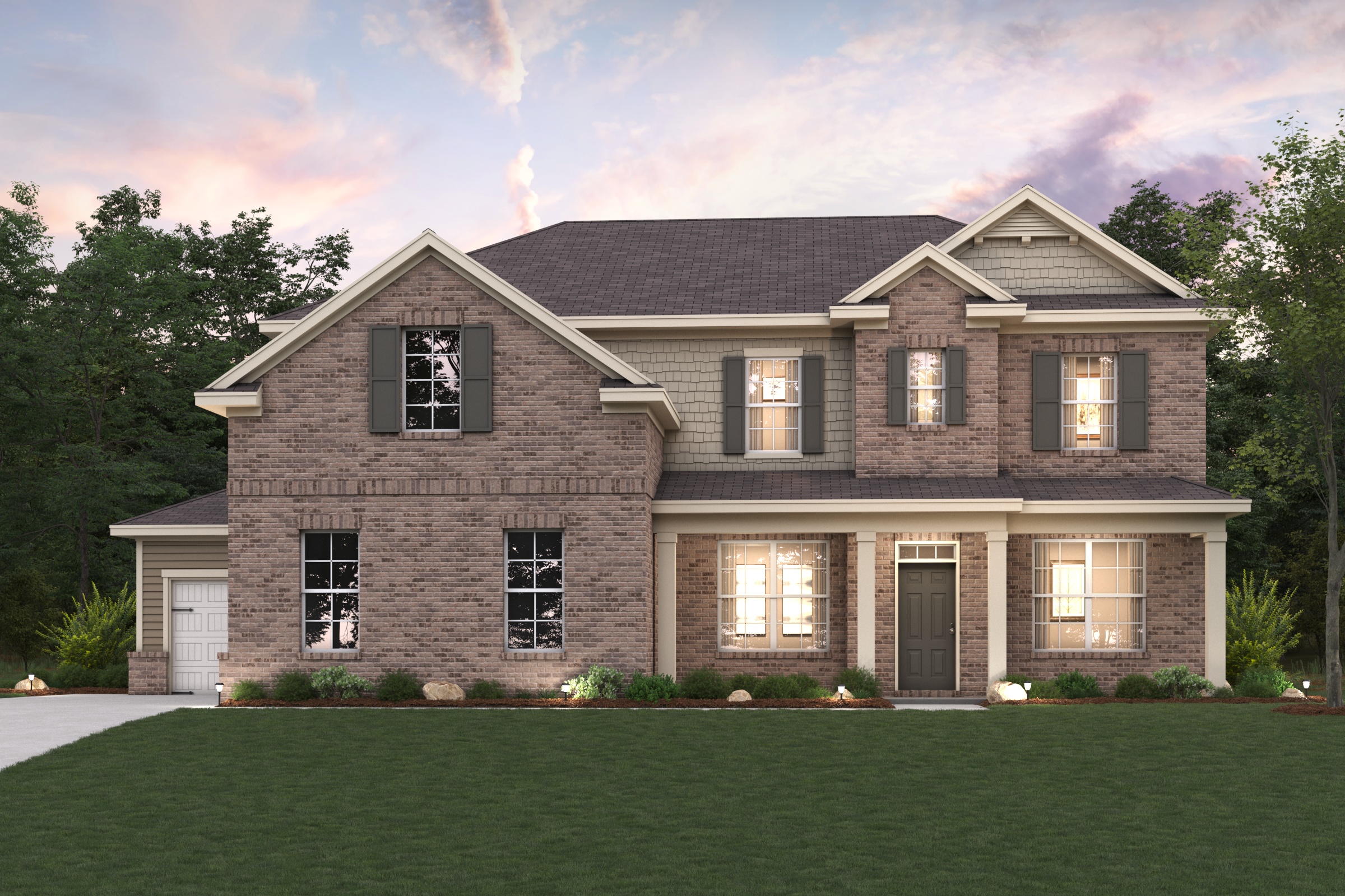 A large brick house.