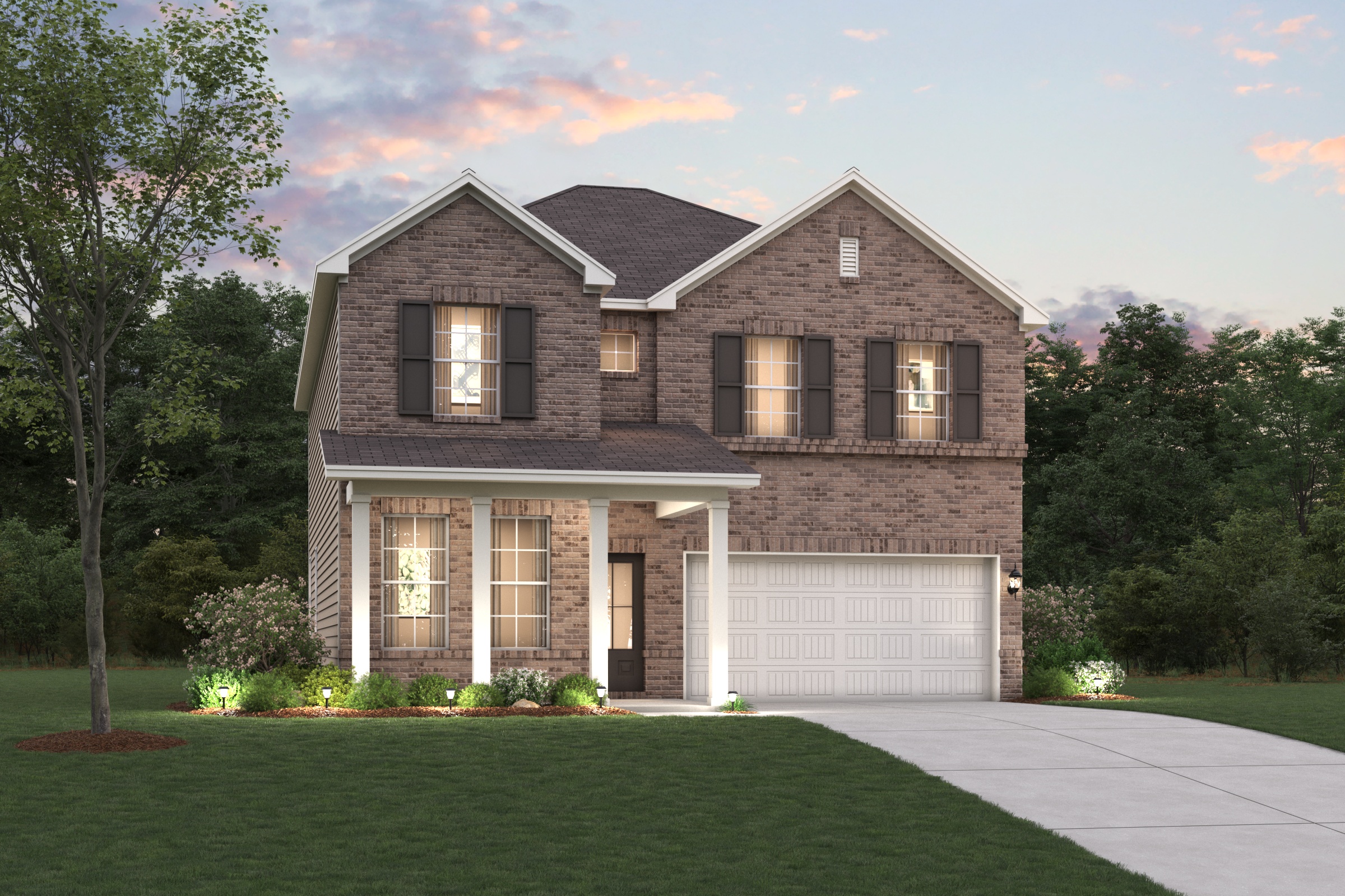 A house with a garage.