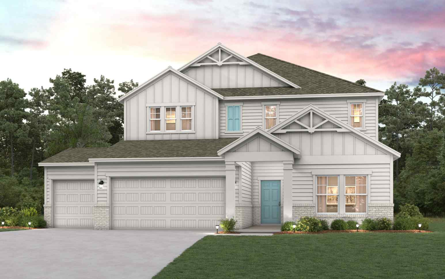 A house with a garage.