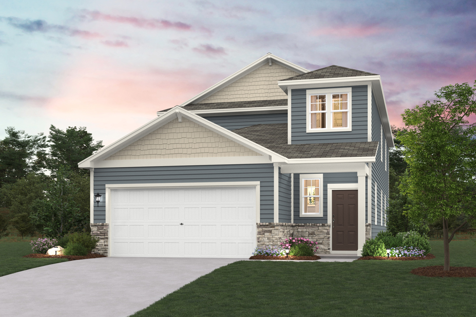 A house with a garage.