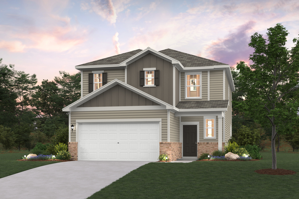 A house with a garage.