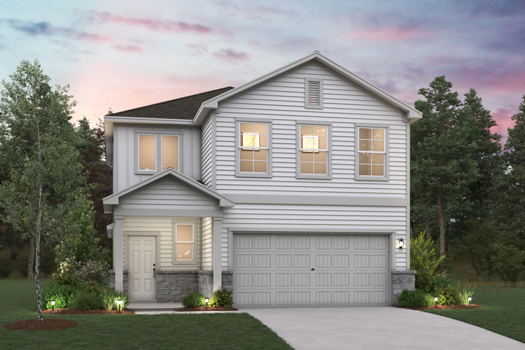 A house with a garage.