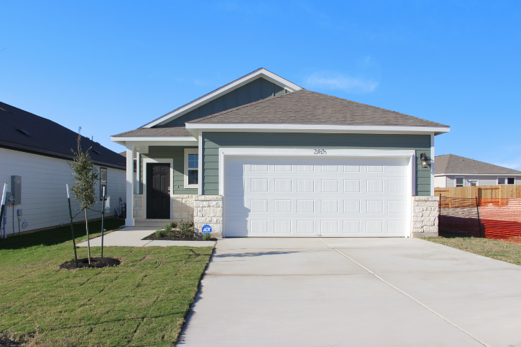 A house with a garage.