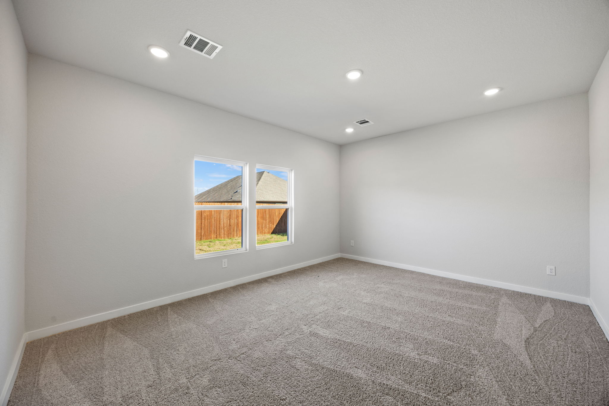 A room with a window.