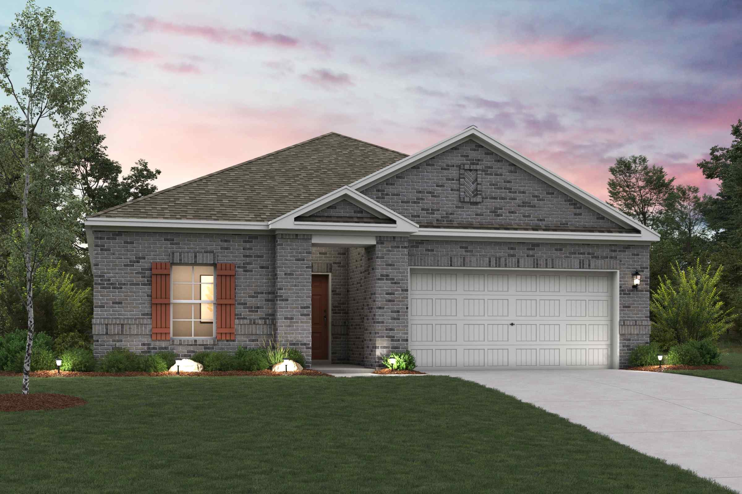 A house with a garage.
