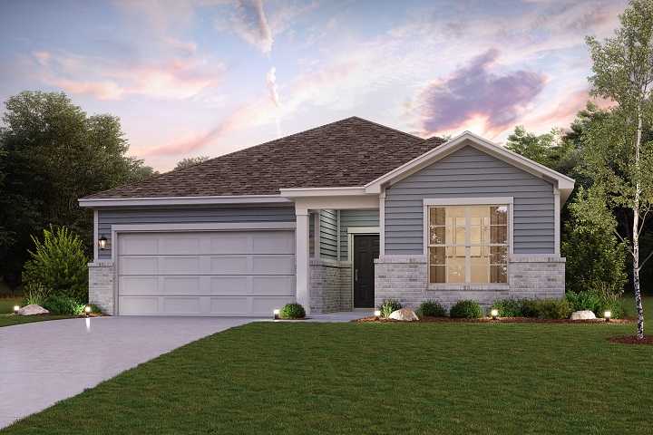 A house with a garage.
