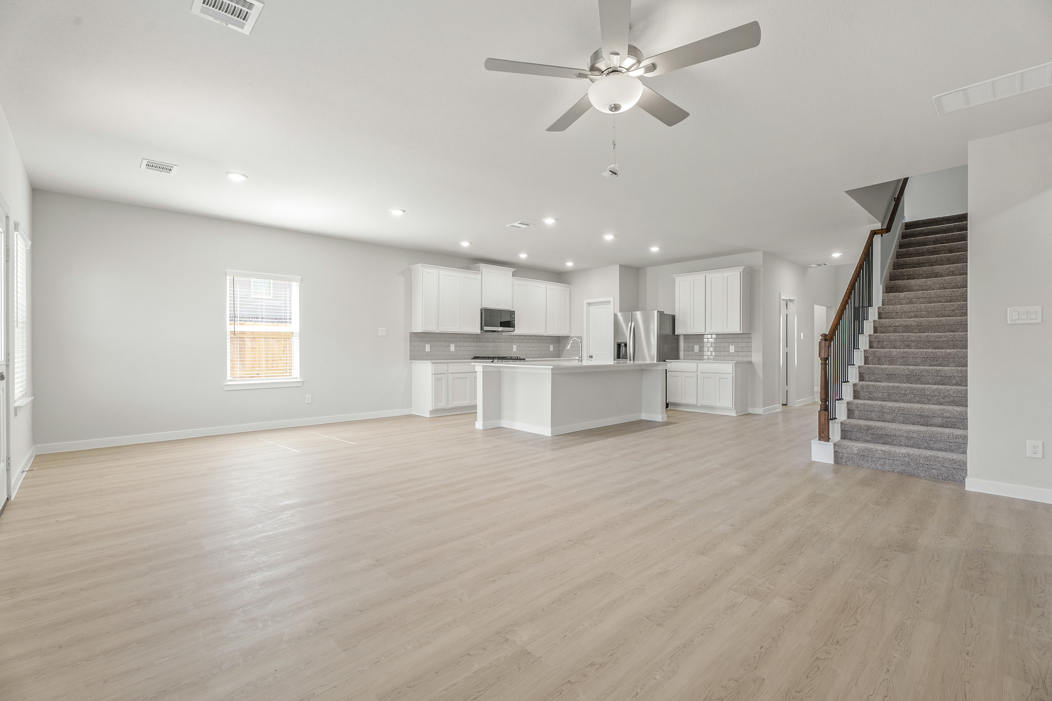 A large empty kitchen.