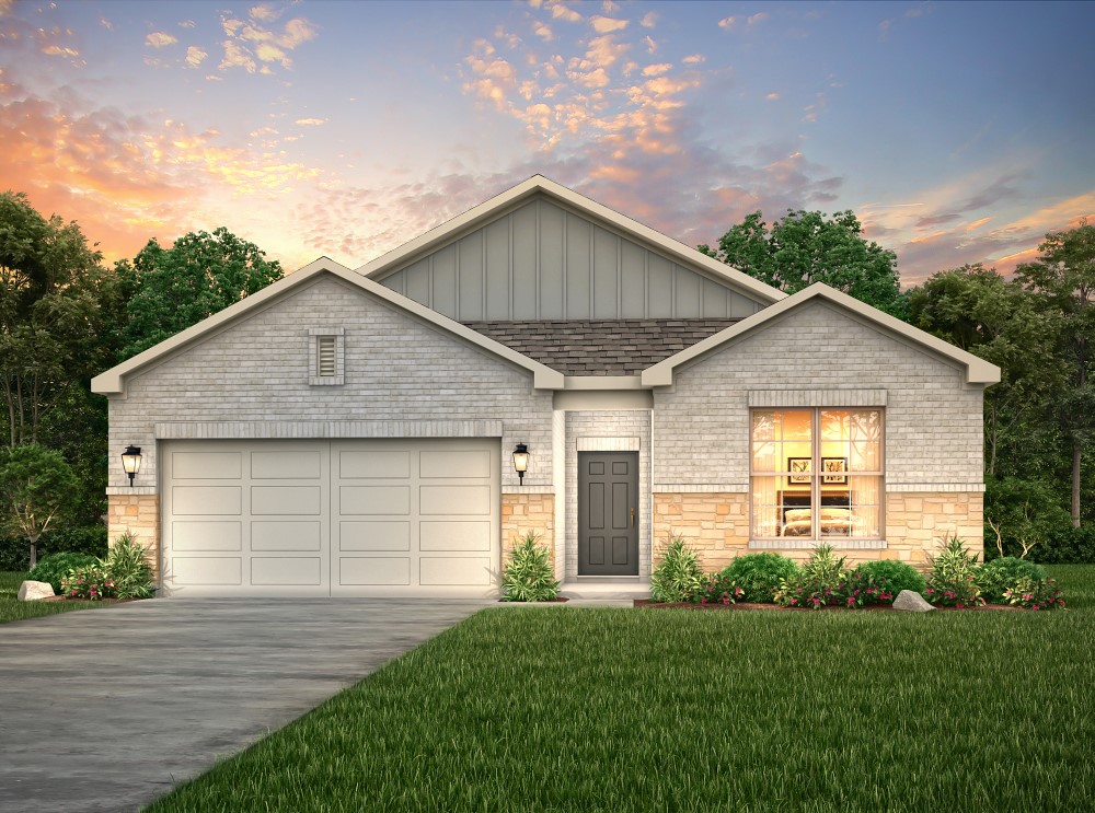 A house with a garage.