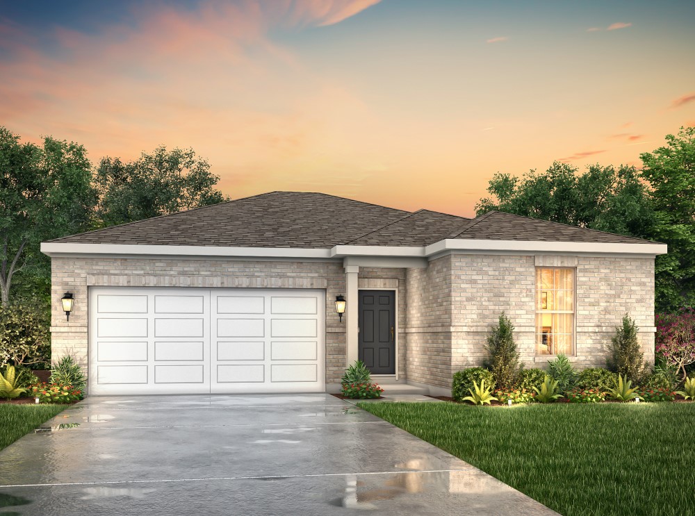 A house with a garage.