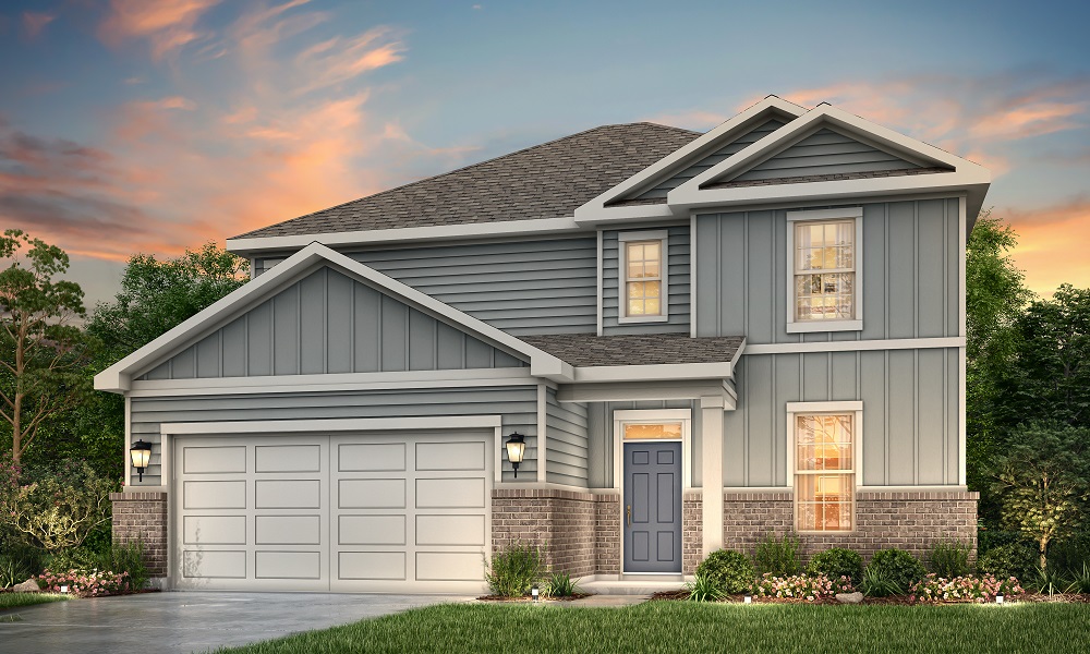 A house with a garage.