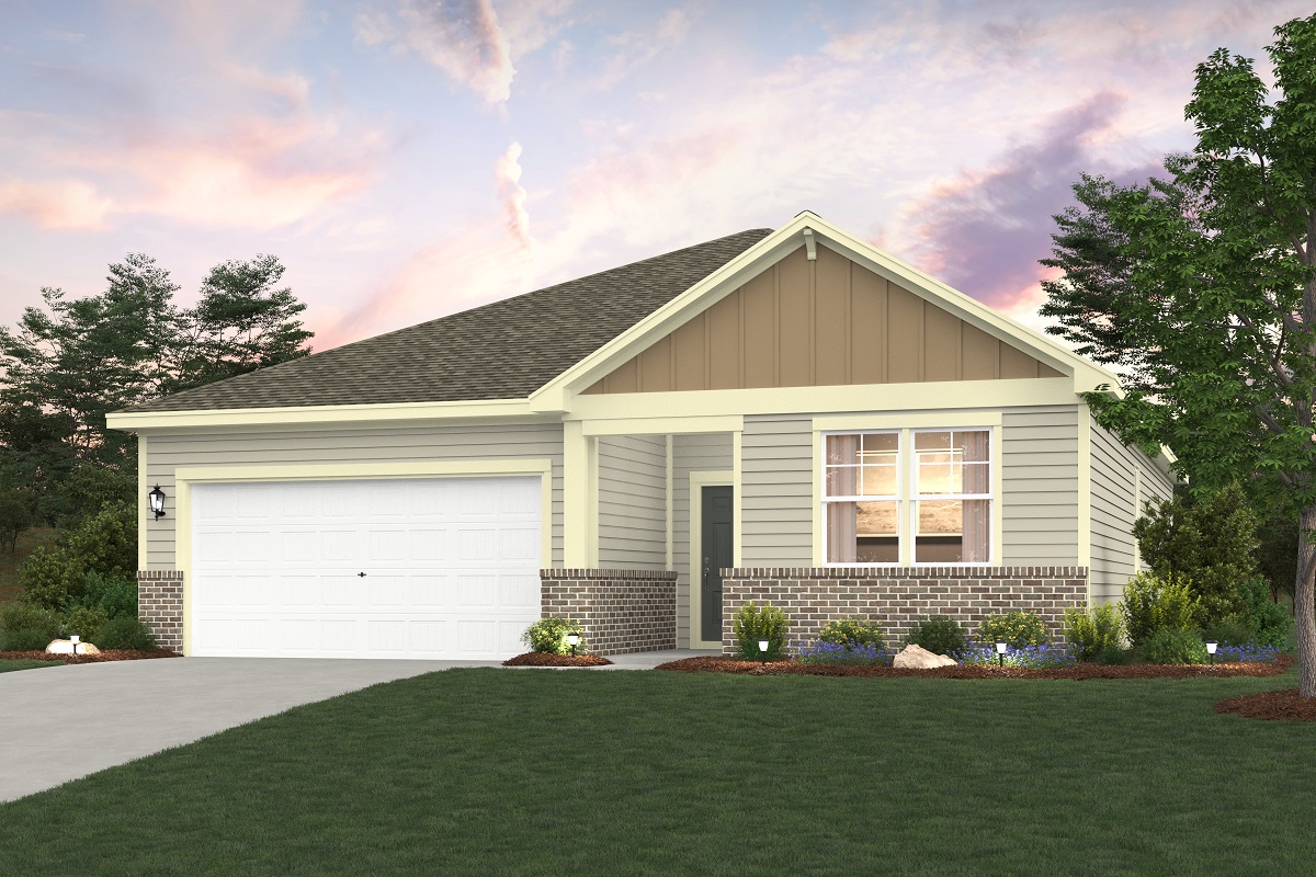 A house with a garage.