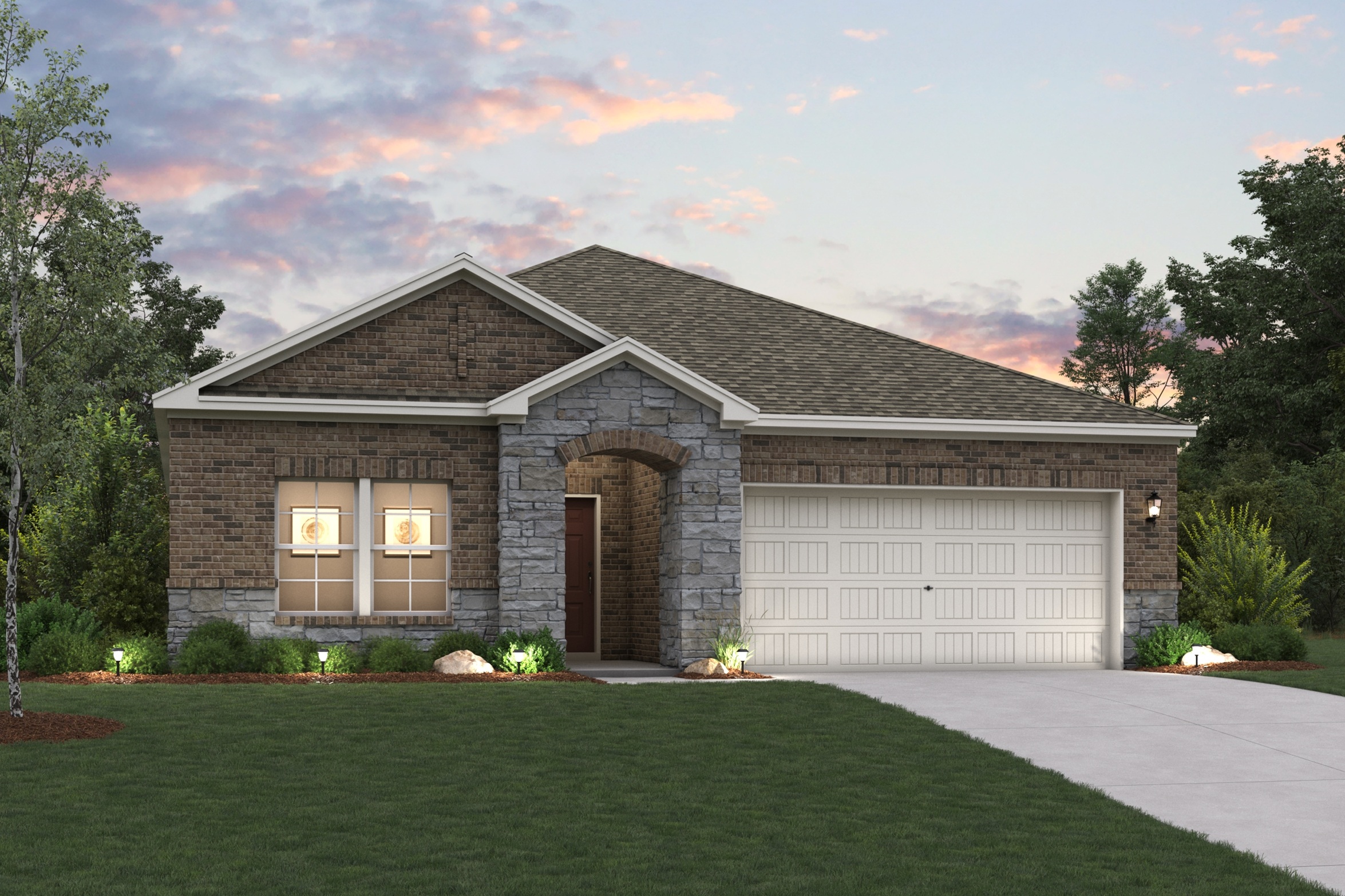 A house with a garage.