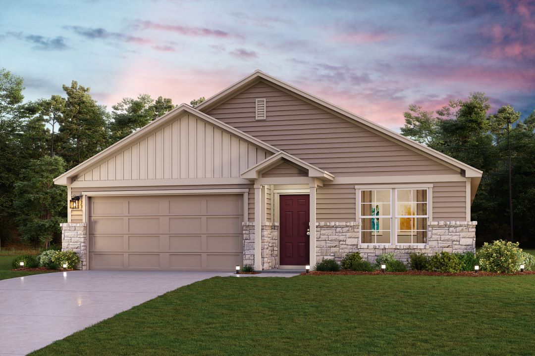 A house with a driveway.