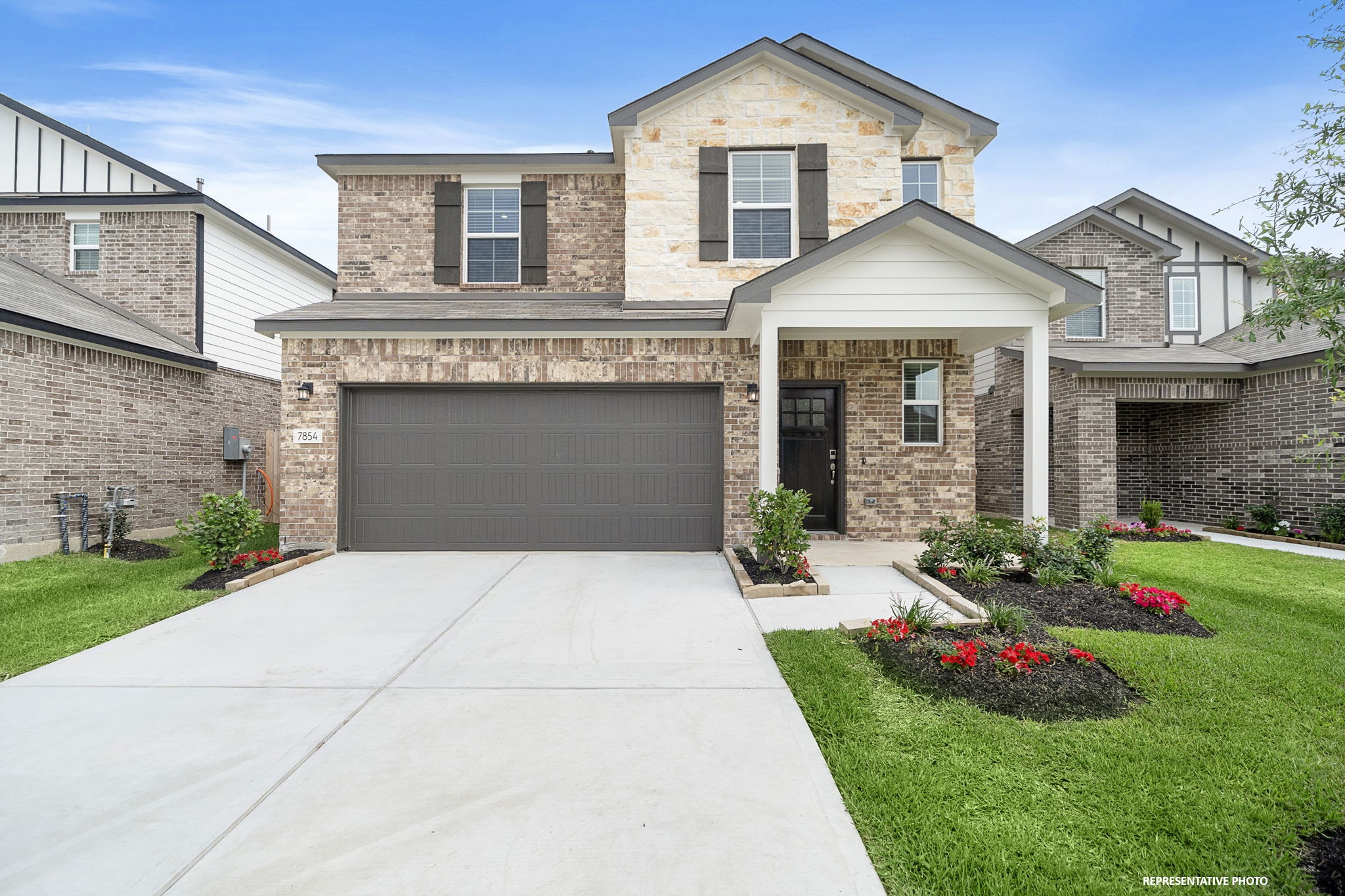 A house with a garage.
