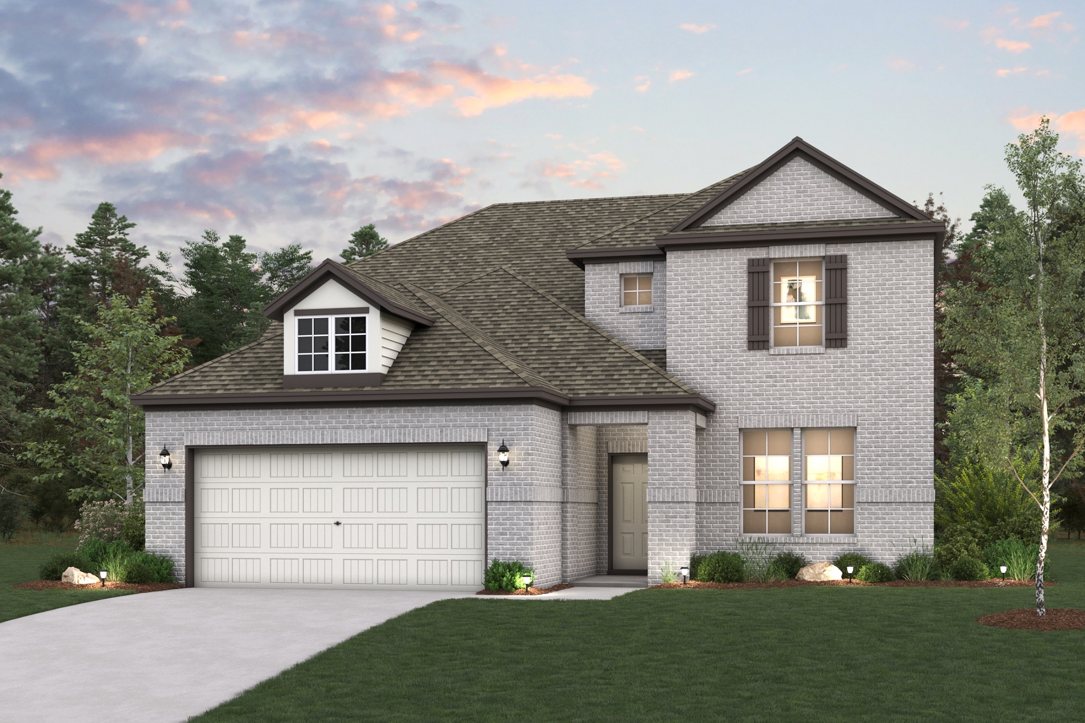 A house with a garage.