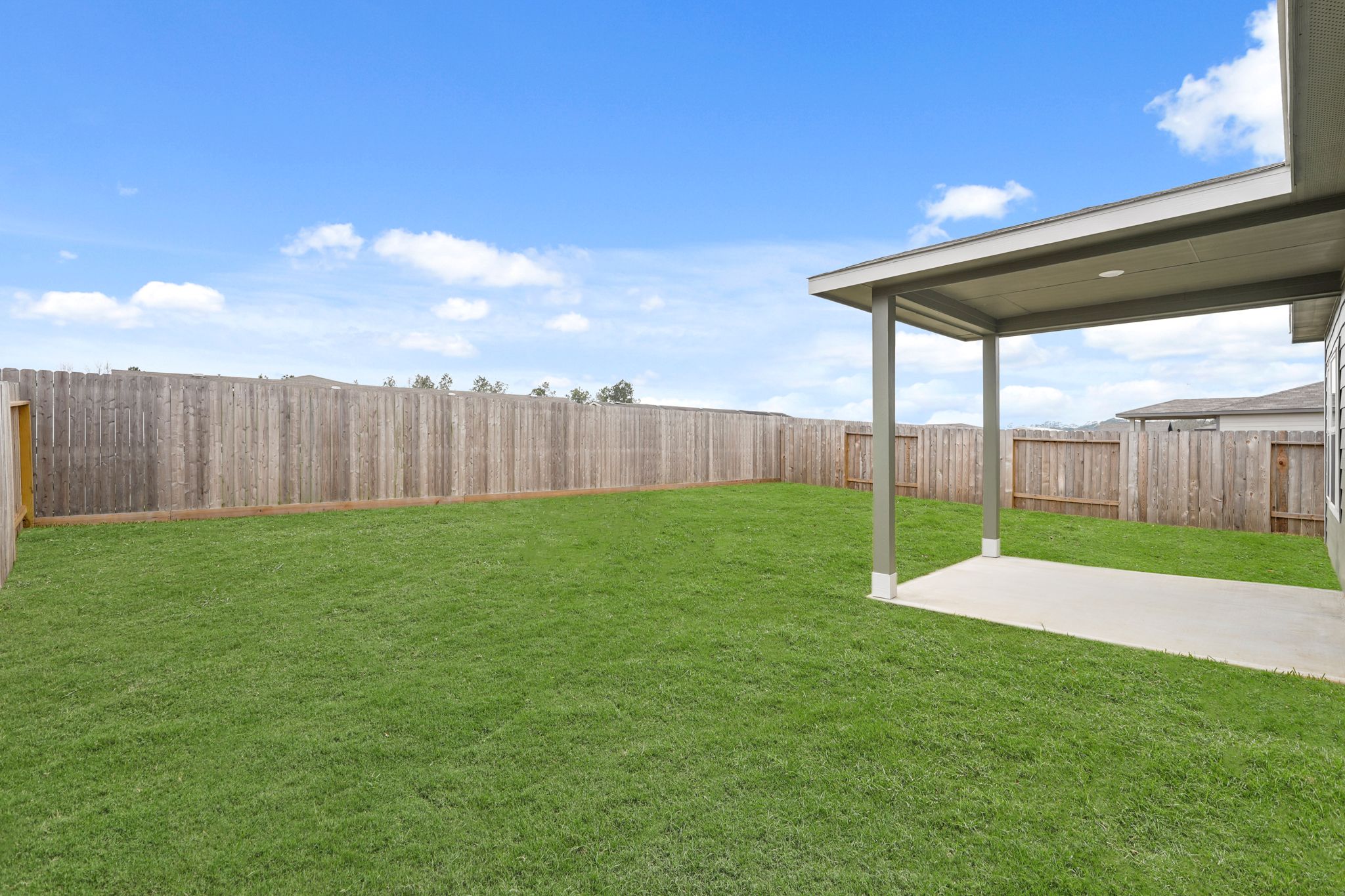 A fenced in yard.