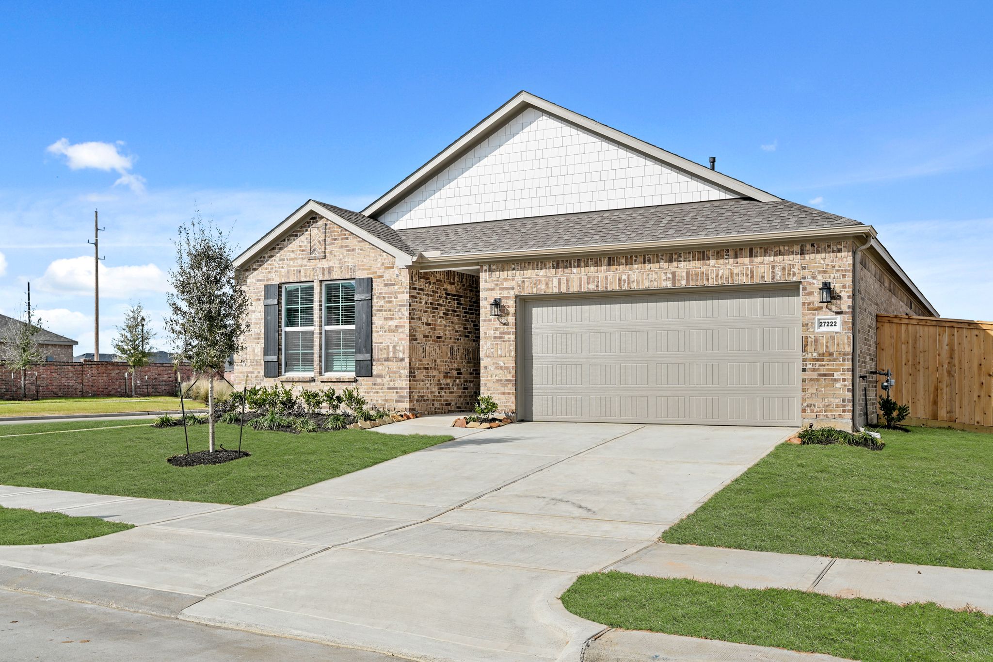 A house with a garage.
