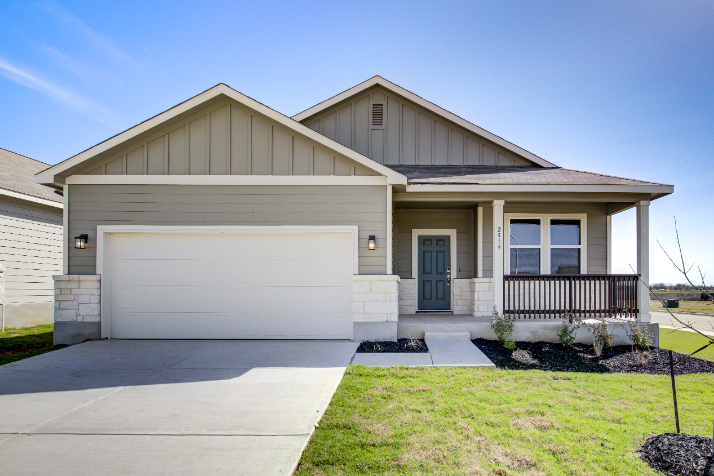 A house with a garage.