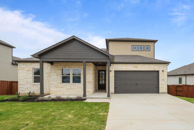 A house with a garage.