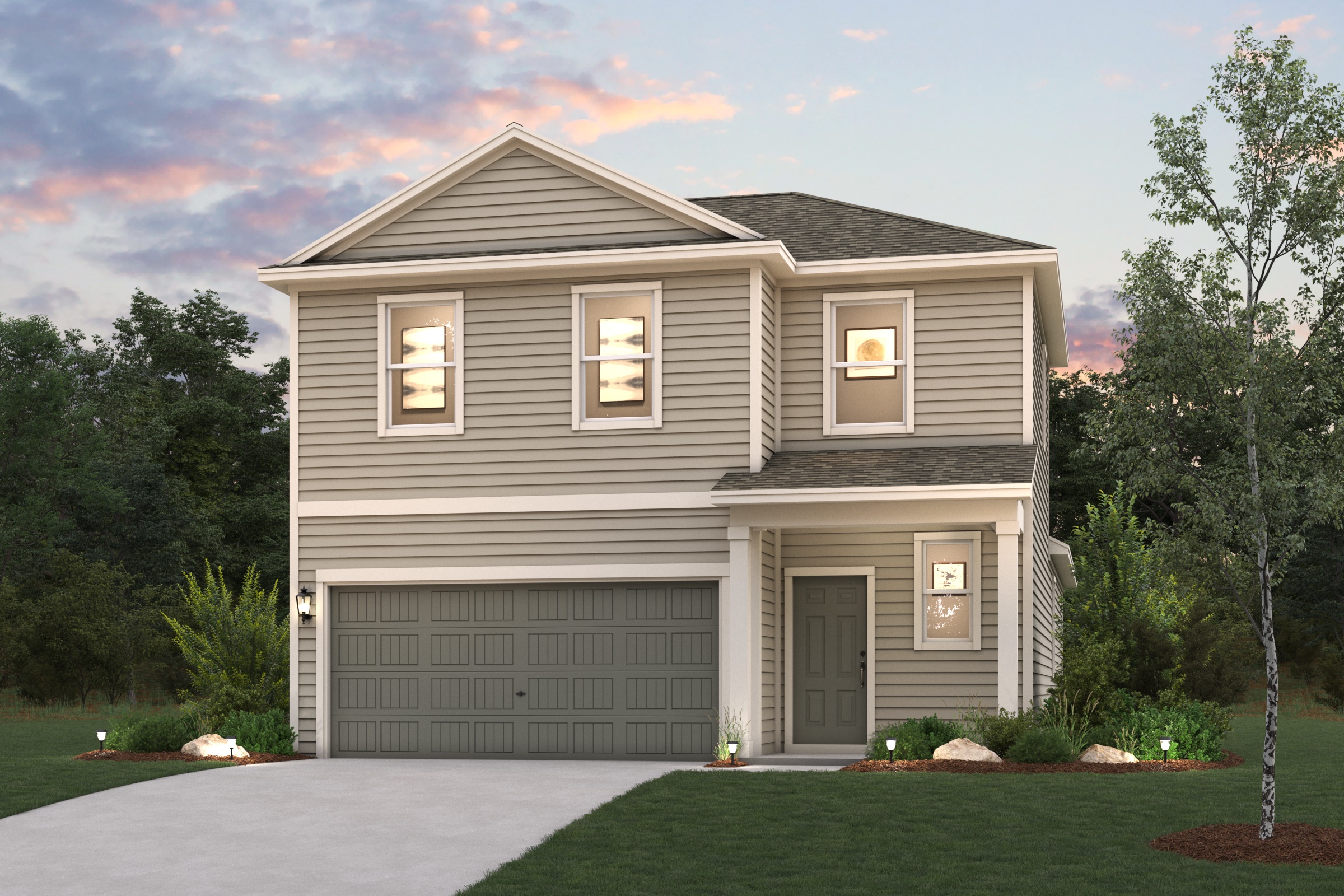 A house with a garage.