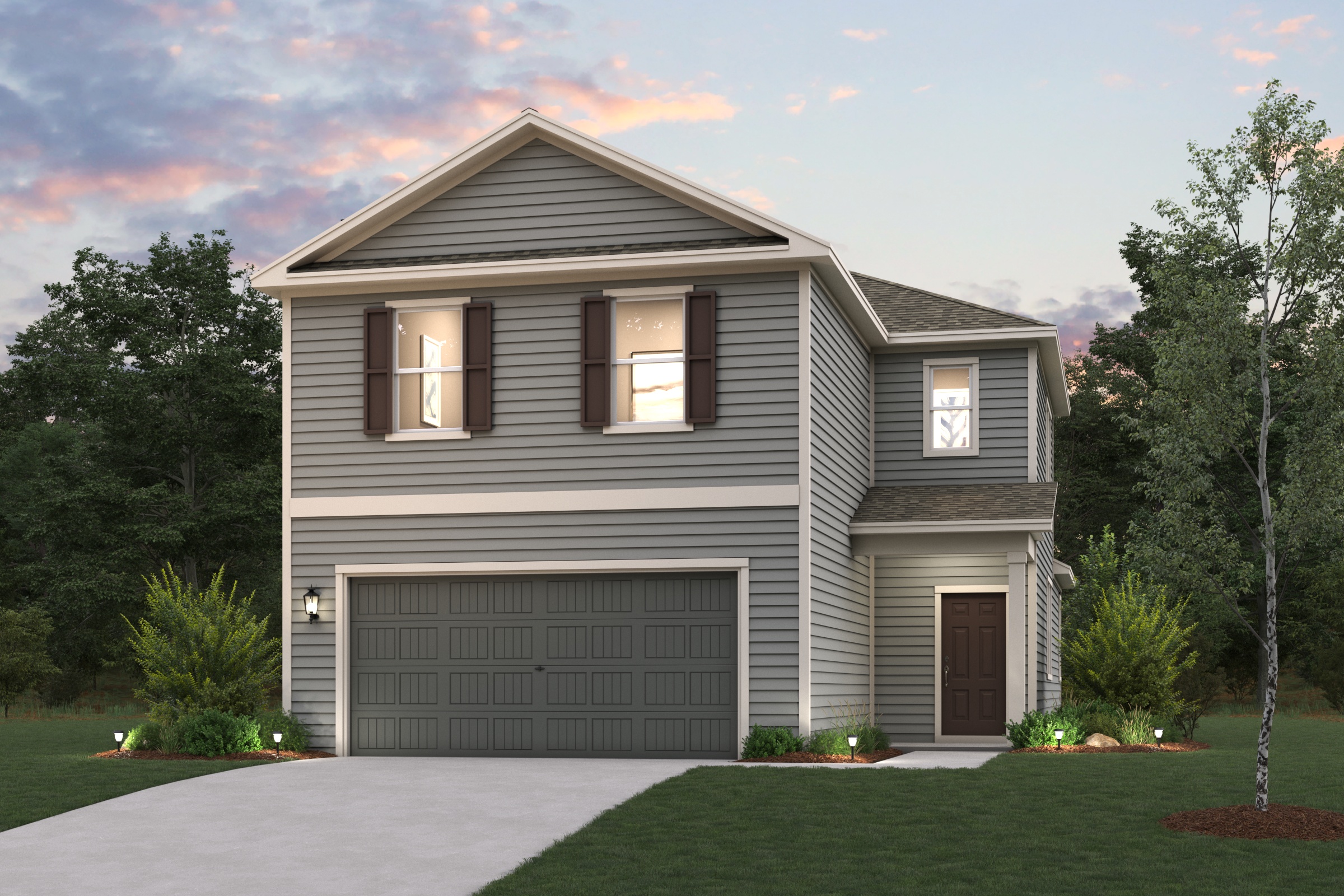 A house with a garage.