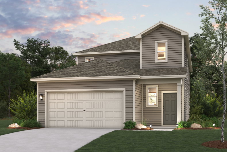 A house with a garage.
