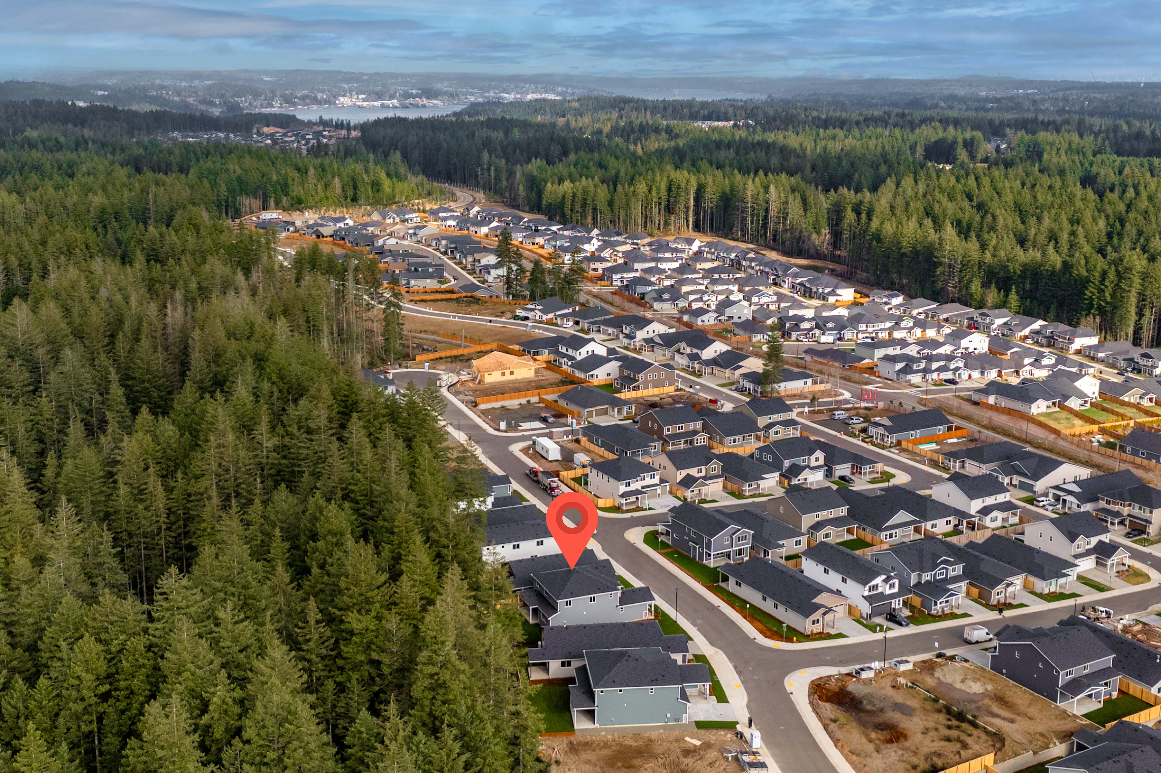 A high angle view of a town.