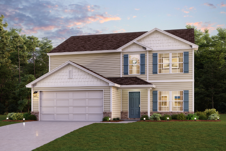 A house with a garage.