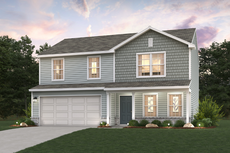 A house with a garage.