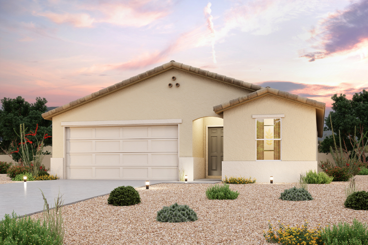A house with a garage.