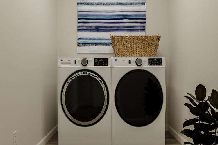 A white washing machine.