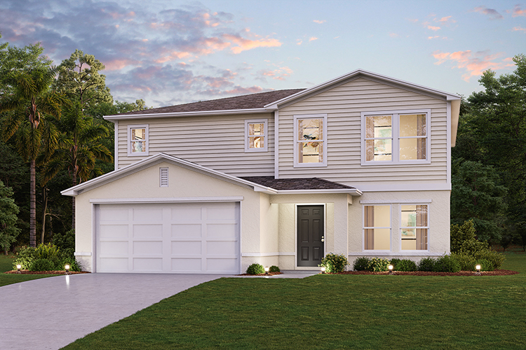 A house with a driveway.