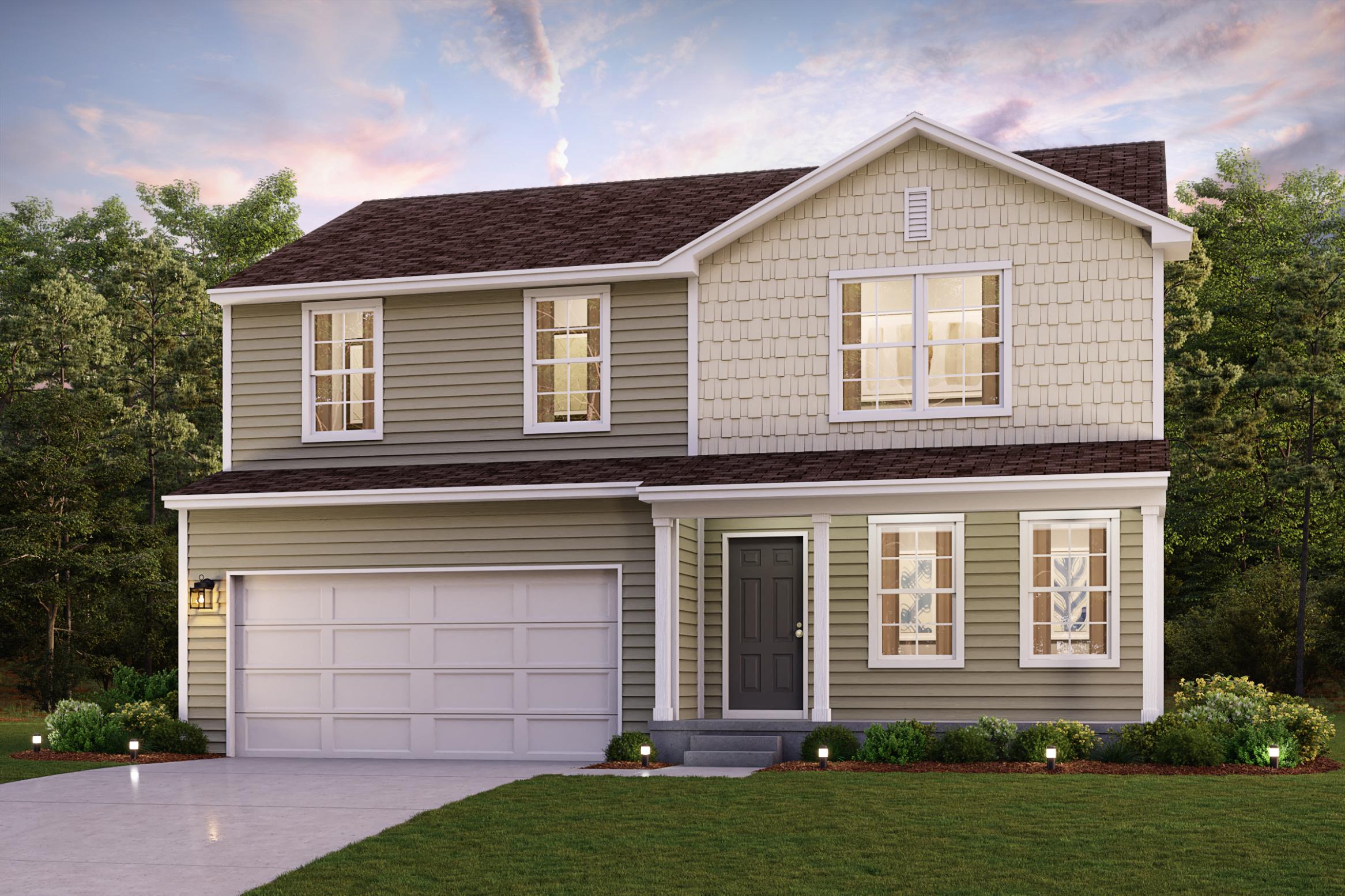 A house with a garage.