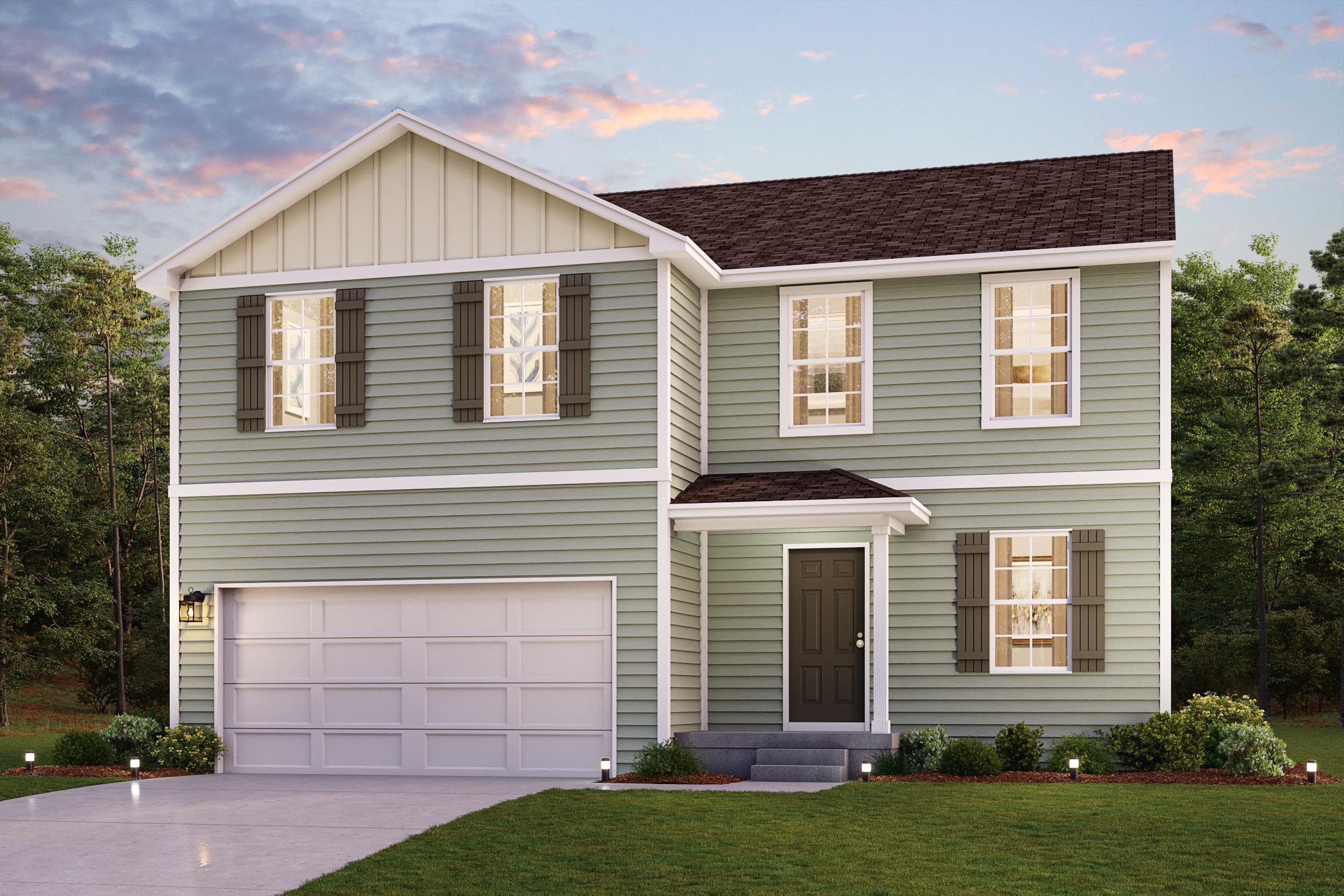 A house with a garage.
